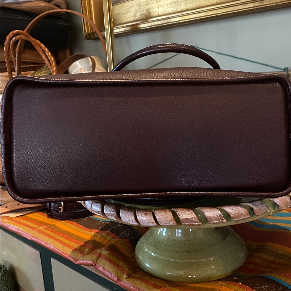 Coach Cora Domed Satchel with Border Studs in Burgundy Crossgrain Leather - Picture 7 of 13